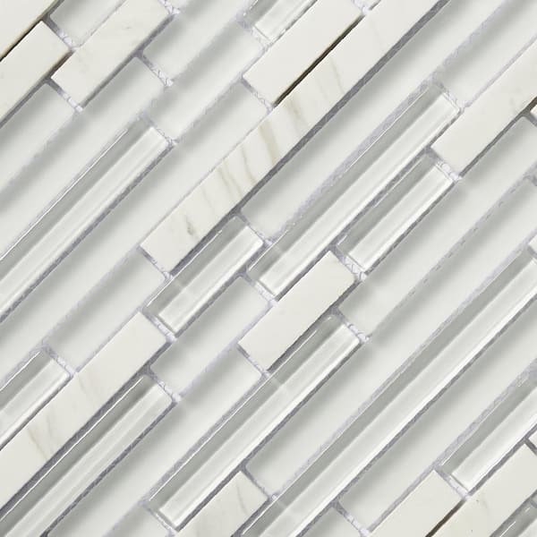Swimming Pool Pool Alice Blue Square Mosaic 3 in. x 3 in. Glass Wall Pool and Floor Tile Sample