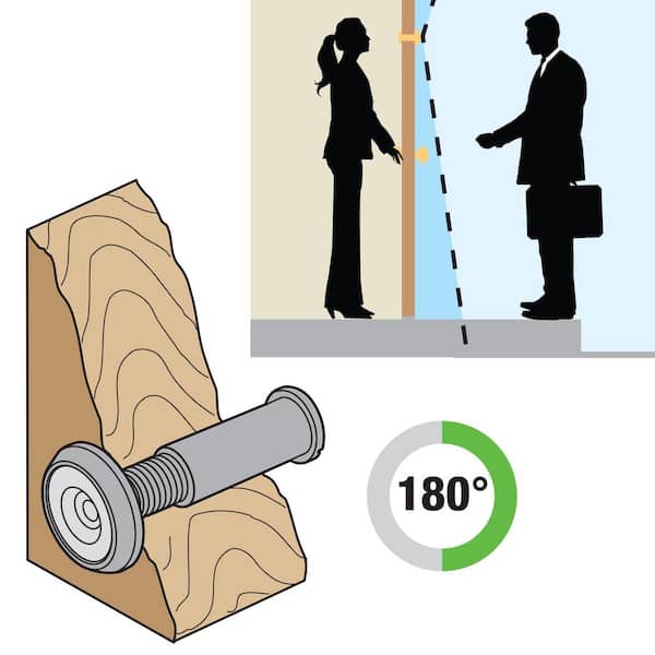 Prime-Line Door Viewer, 1/2 in. x 180-Degree, Solid Brass Housing