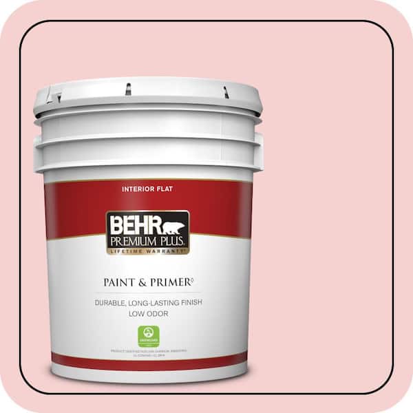 BEHR PREMIUM PLUS 5 gal. #P170-1A Pinky Promise Flat Low Odor Interior Paint & Primer