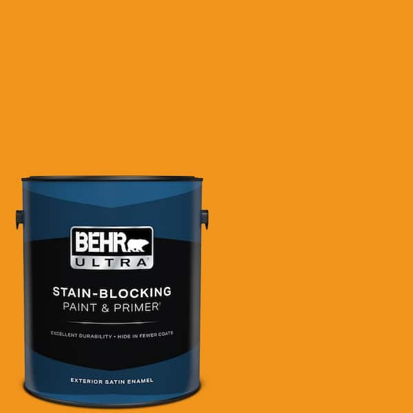 BEHR ULTRA 1 gal. #290B-7 Yam Satin Enamel Exterior Paint & Primer