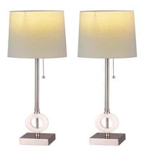 Cory Martin 16.5 in. Brushed Steel Table Lamp with USB Port (2-Pack)