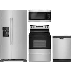 24.6 cu. ft. Counter Depth Refrigerator with 4 Burner Freestanding Electic Range and Dishwasher