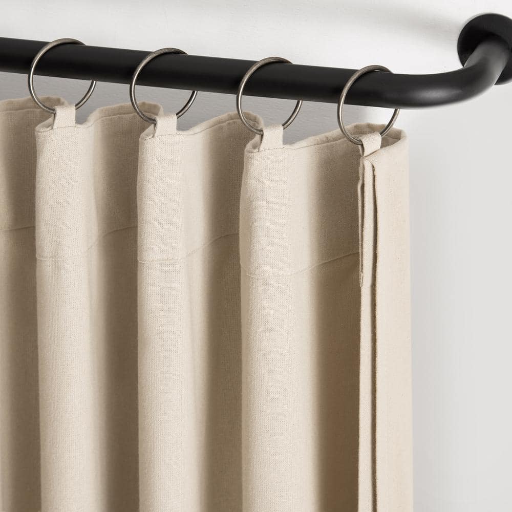 Linen Light-Filtering Curtain Panel with Fringe Valance, 50 x 95
