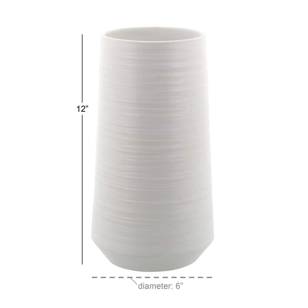White Porcelain Cylinder Table Vase 12"
