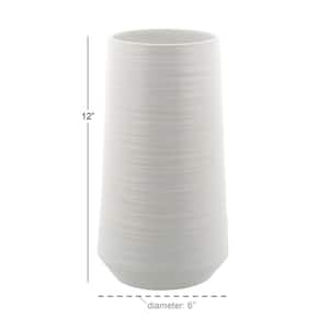 12 in. White Porcelain Ceramic Decorative Vase