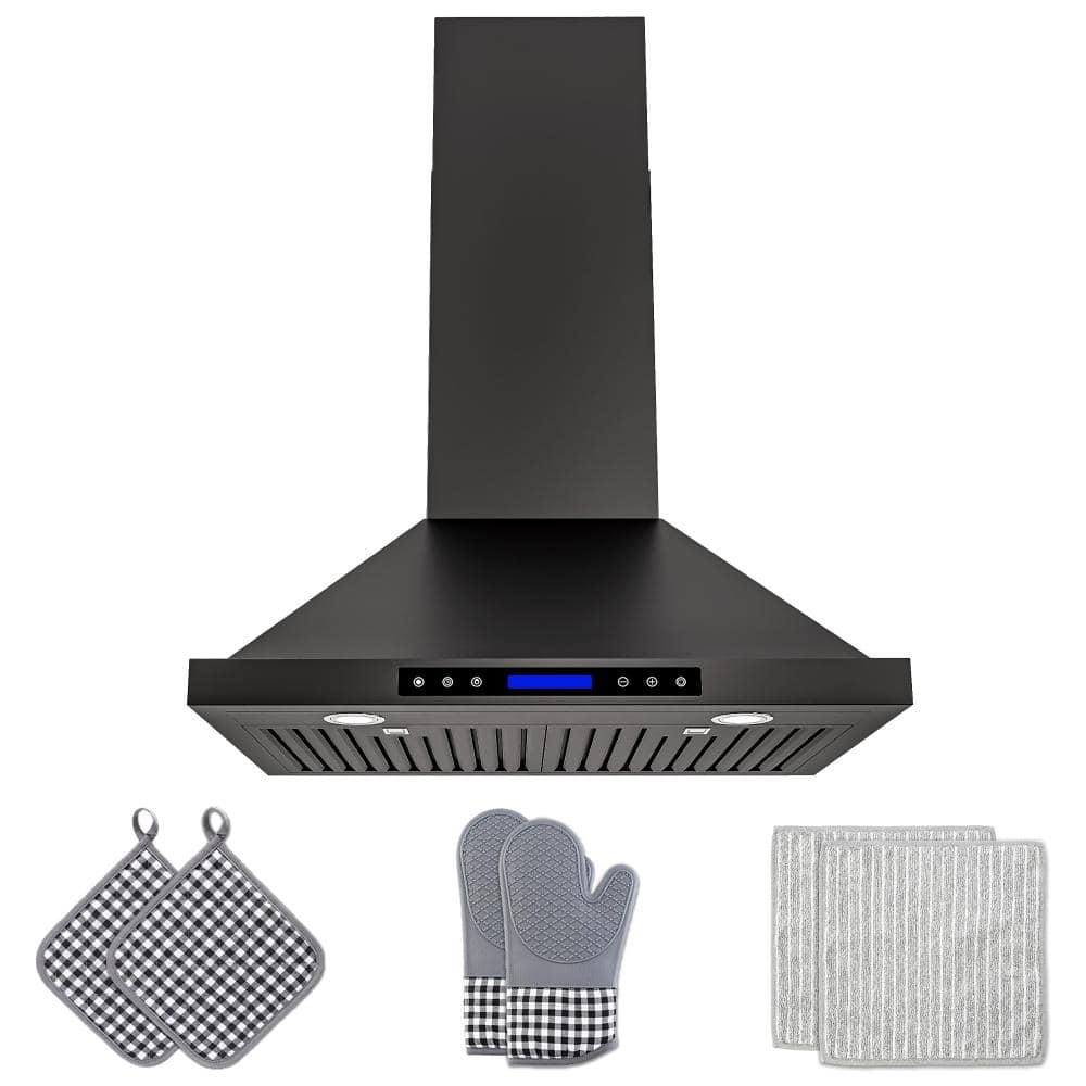 30 in. 400 CFM Convertible Wall Mount Downdraft System in Black Stainless Steel with Remote Control, Touch Control LCD price history on PriceWatchPro