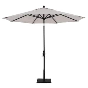 9 ft. Aluminum Market Twist Tilt Patio Umbrella in Sunbrella Cast Silver