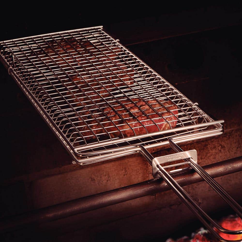 Tramontina Stainless Steel Grill Basket with Long Handle