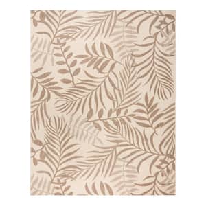 Paseo Akimbo Sand and Havana 8 ft. x 10 ft. Floral Indoor/Outdoor Area Rug