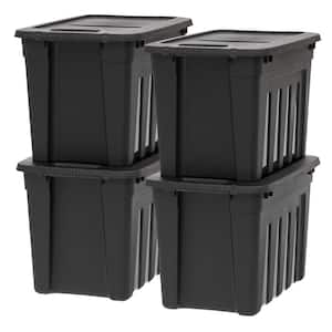 20 Gal. Utility Storage Bin in Black (4-Pack)