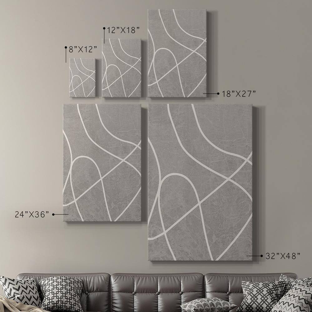 Gray Abstract Lines Gallery Wrapped Canvas Art 8'' x 12''