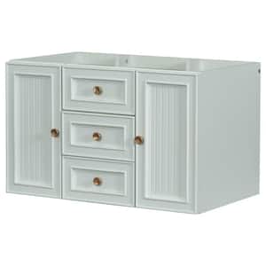 30 in. Wall Mounted Functional Storage Bathroom Vanity without Sink and Drawers, Cabinet Base Only, Green