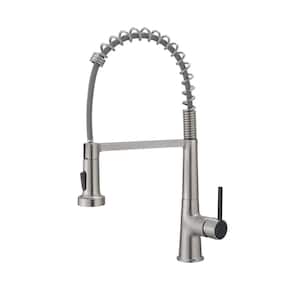 2-Spray Patterns 1.8 GPM Single Handle No Sensor Pull Down Sprayer Kitchen Faucet in Brushed Nickel