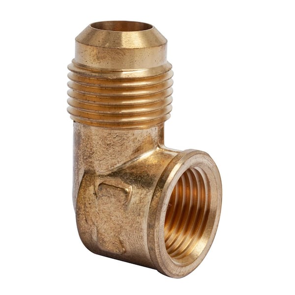 LTWFITTING 5/8 in. Flare x 1/2 in. FIP Brass 90-Degree Flare Elbow Fitting (5-Pack)