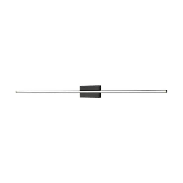 KUZCO Vega Minor 48-in 1 Light 44-Watt Black Integrated LED Wall Sconce