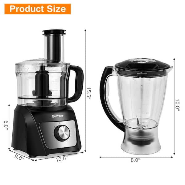 VEVOR Food Processor 7-Cup Vegetable Chopper 2-Speed 350 Watts Stainless  Steel Blade Black Electric Food Processor - Yahoo Shopping