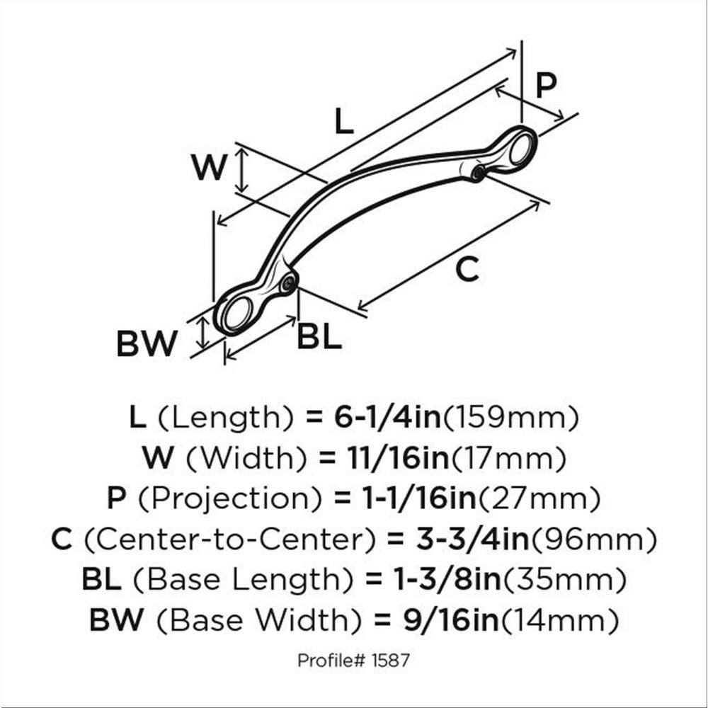 Satin Nickel 3-3/4 Inch Center to Center Cabinet Pull