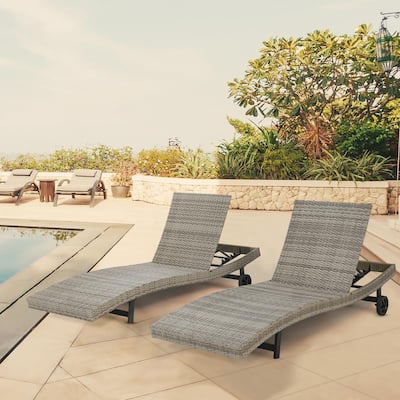 Outdoor Chaise Lounges Patio Chairs The Home Depot - Seagrass Wicker Woven Chaise Lounge With Wheels 2 Pack Outdoor Chaise Lounges Patio Chairs The Home Depot - Seagrass Wicker Woven Chaise Lounge With Wheels 2 Pack