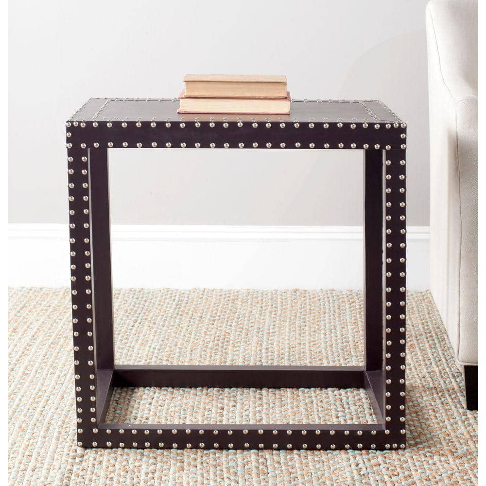 Lena Charcoal Grey 24" Transitional Wood & Metal End Table