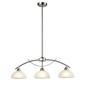 Modern 3-Light Kitchen Pendant Lighting, Brushed Nickel