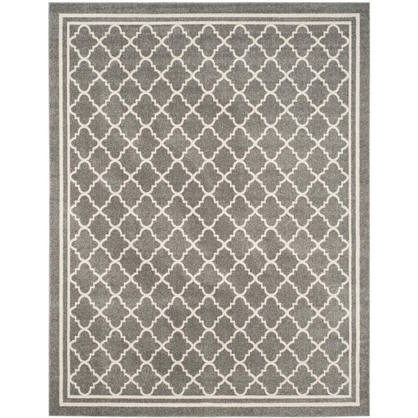 SAFAVIEH Amherst Dark Gray/Beige 11 ft. x 15 ft. Border Multi-Trellis Area Rug