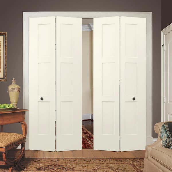 36 in. x 96 in. BirkdaleVanilla Paint Smooth Hollow Core Molded Composite Interior Closet Bi-fold Door
