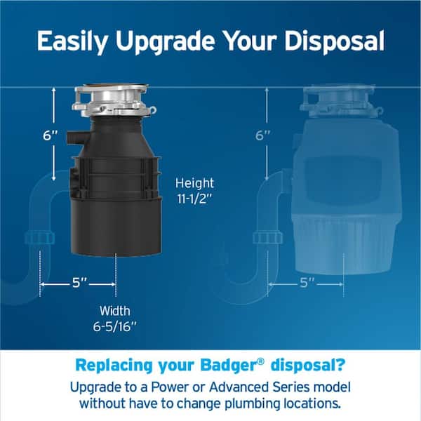 InSinkErator Badger 5xP W/C 3/4 HP Continuous Feed Kitchen Garbage Disposal  with Power Cord, Standard Series BADGER 5XP W/C The Home Depot