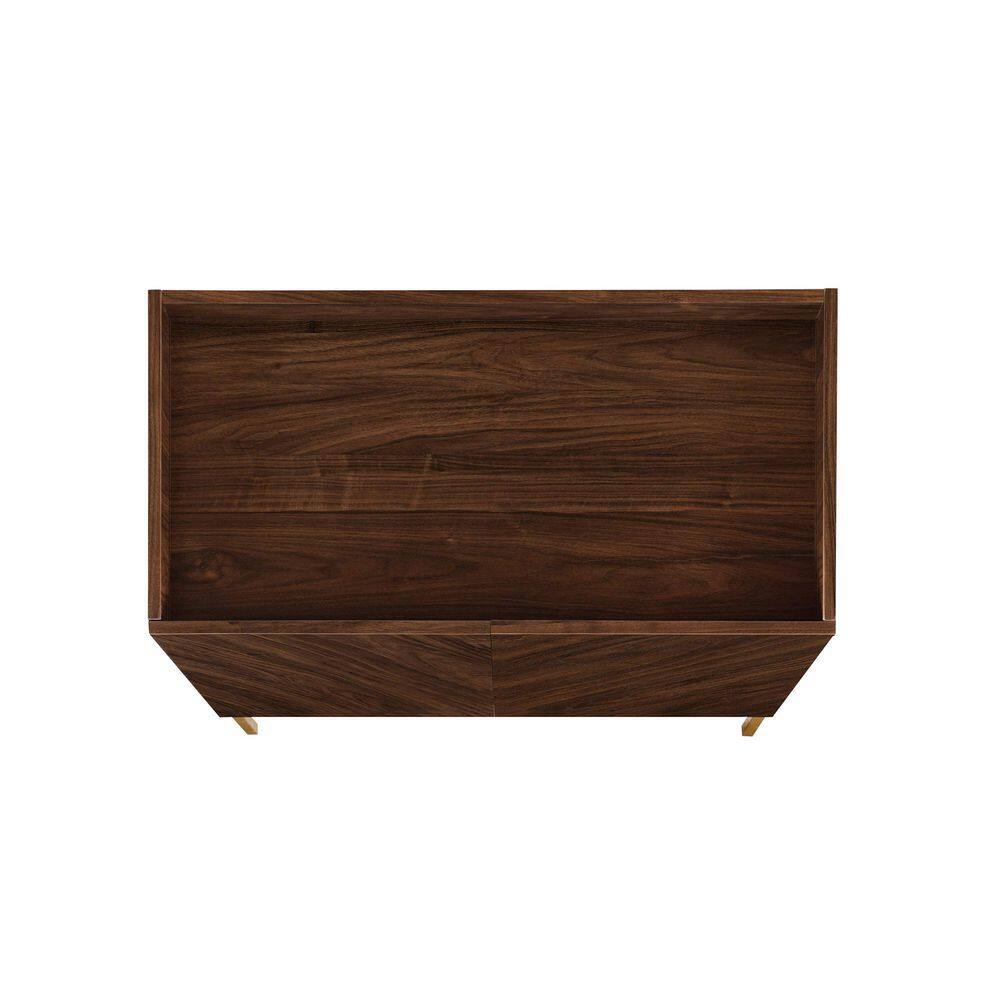 Dark Walnut Tall Accent Cabinet with Adjustable Shelving