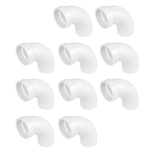 Pvc Pack PLUMBFLEX 1-1/2 in. PVC DWV Return Bend H x H, White Rigid PVC Drain ...
