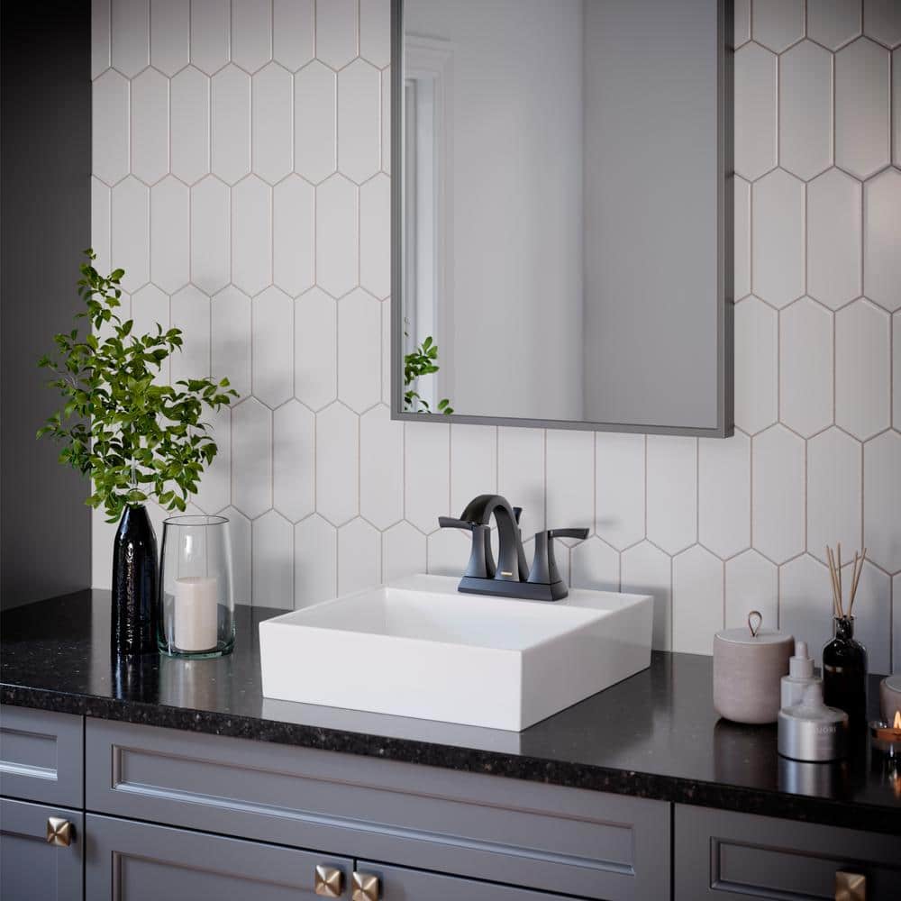 Matte Black Brass 2-Handle Centerset Bathroom Faucet