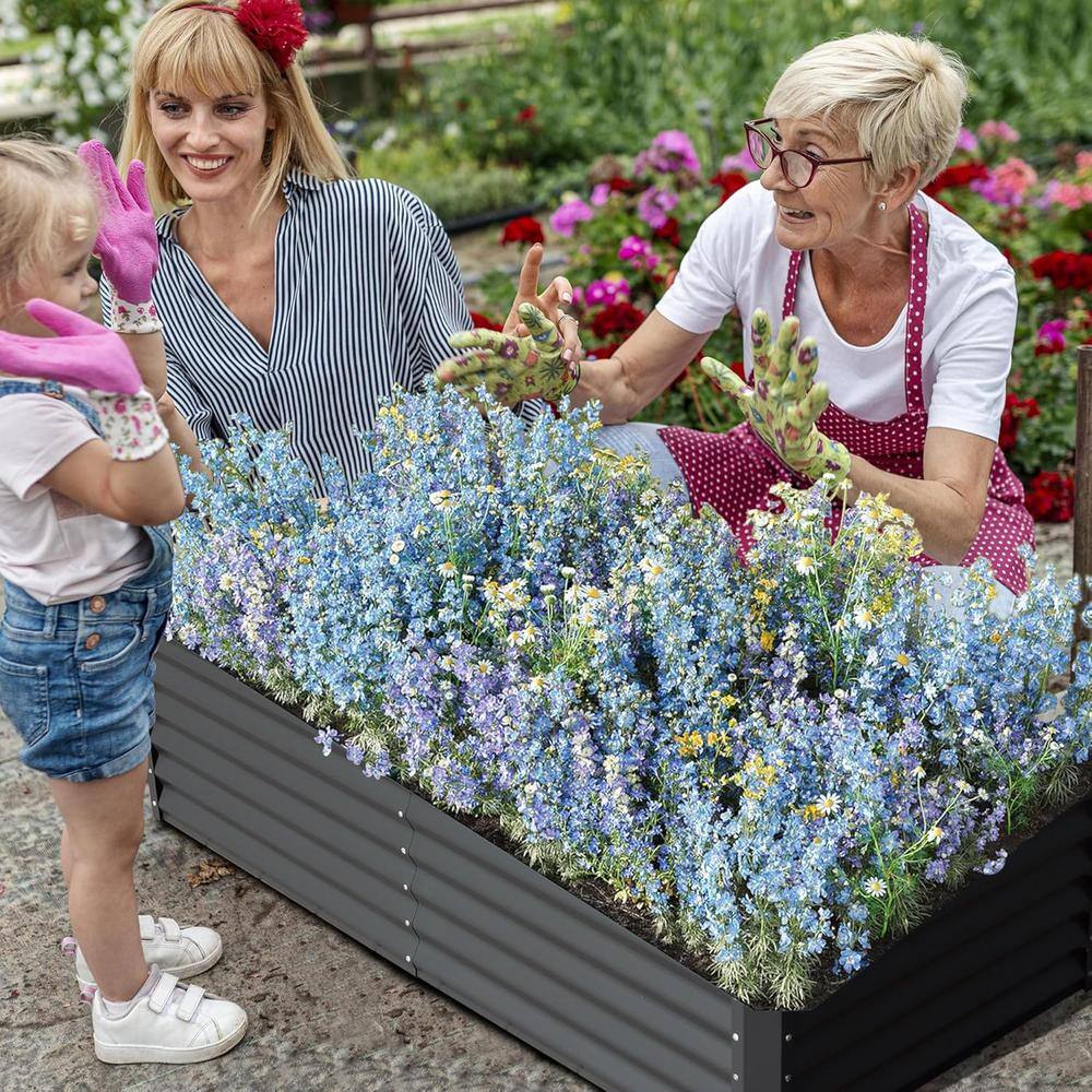 6 x 3 x 1.5ft. Raised Garden Bed, Outdoor Planter Garden Box Large Steel Planter Box for Vegetables Fruits Flowers, Gray price history on PriceWatchPro