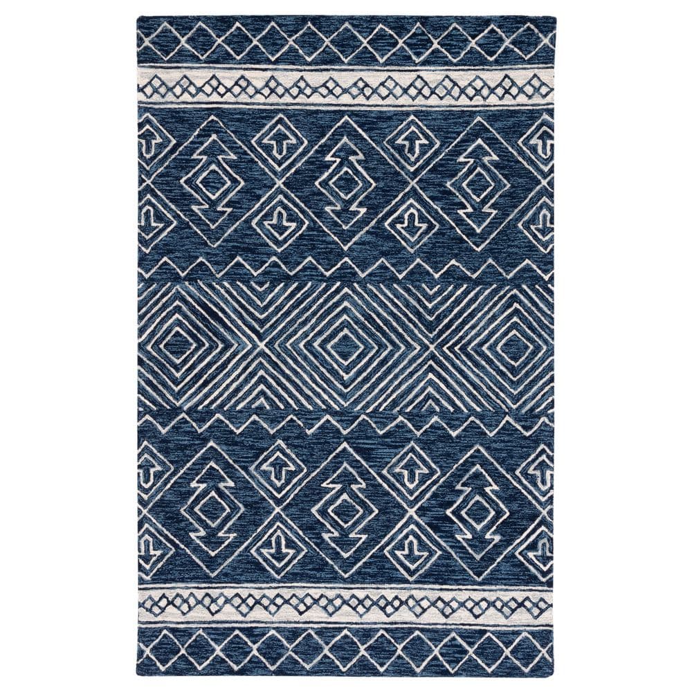 Ivory Rectangular Handmade Tufted Wool 8' x 10' Rug