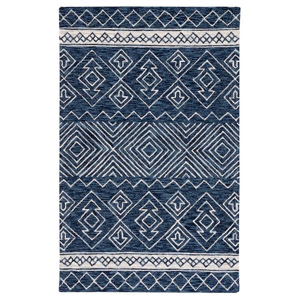 SAFAVIEH Metro Navy/Ivory 8 ft. x 10 ft. Native American Geometric Area Rug