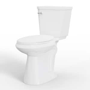 17 in. Comfort High Toilets 2-Piece 1.28 GPF Single Flush Elongated Height Toilet in White (Seat Included)