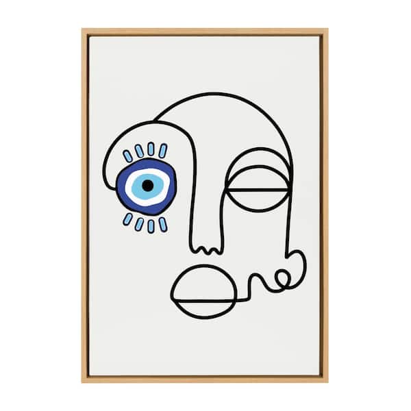 Kate and Laurel "Sylvie No Evil Allowed" by Shatha Al Dafai 1-Piece Framed Canvas Abstract Art Print 33.00 in. x 23.00 in.