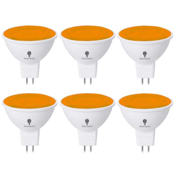 BLUEX BULBS 50-Watt Equivalent MR16 Decorative  LED Light Bulb in Orange (6-Pack)
