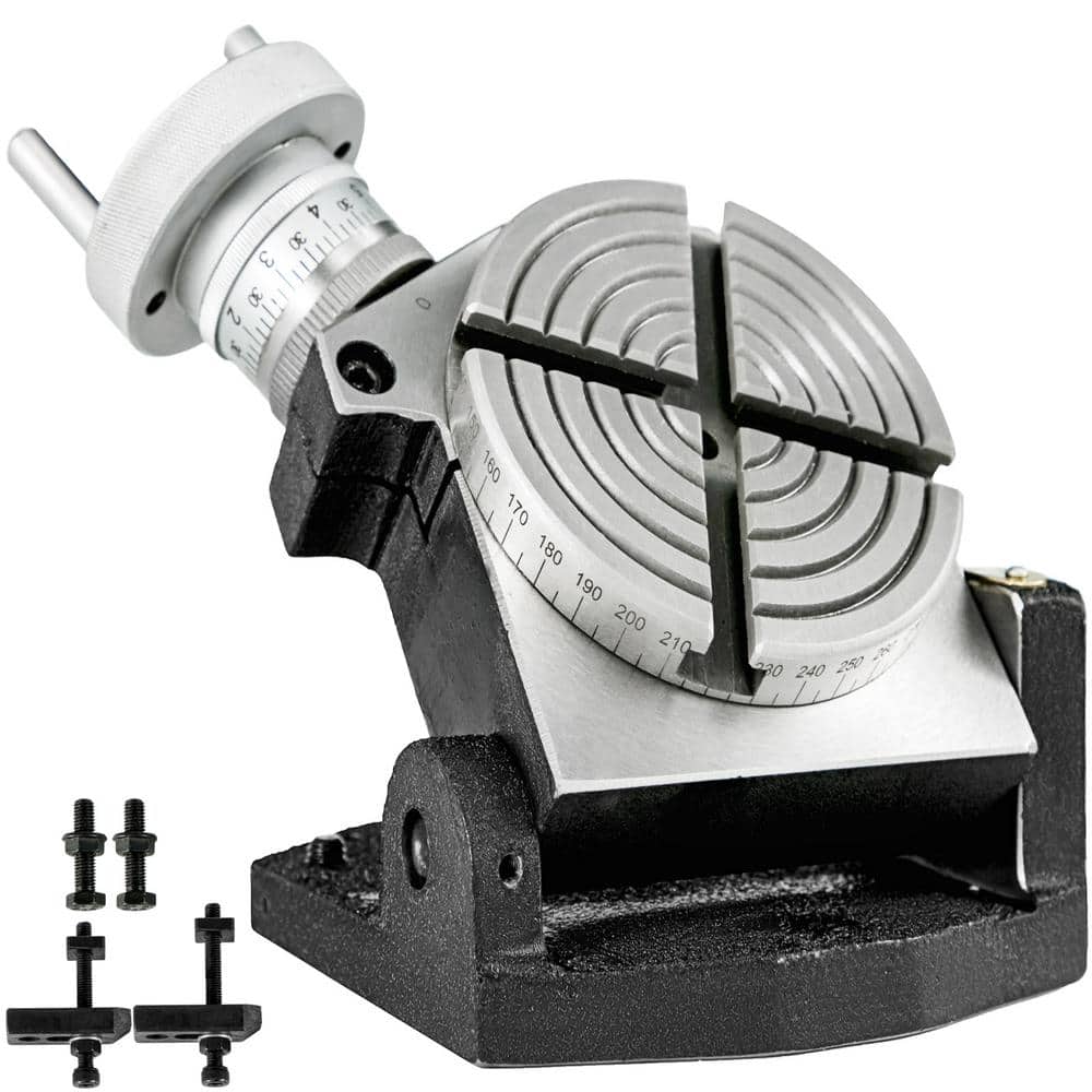 VEVOR Rotary Table 4 in. Horizontal Vertical Rotary Table 4-Slot Rotary ...