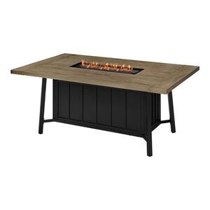 Wenmare 40 in. x 28.50 in. Rectangular Steel Propane Gas Brown Fire Pit Table