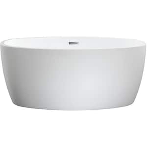 Jolie 55 in. Acrylic Flatbottom Non-Whirlpool Soaking Bathtub in White
