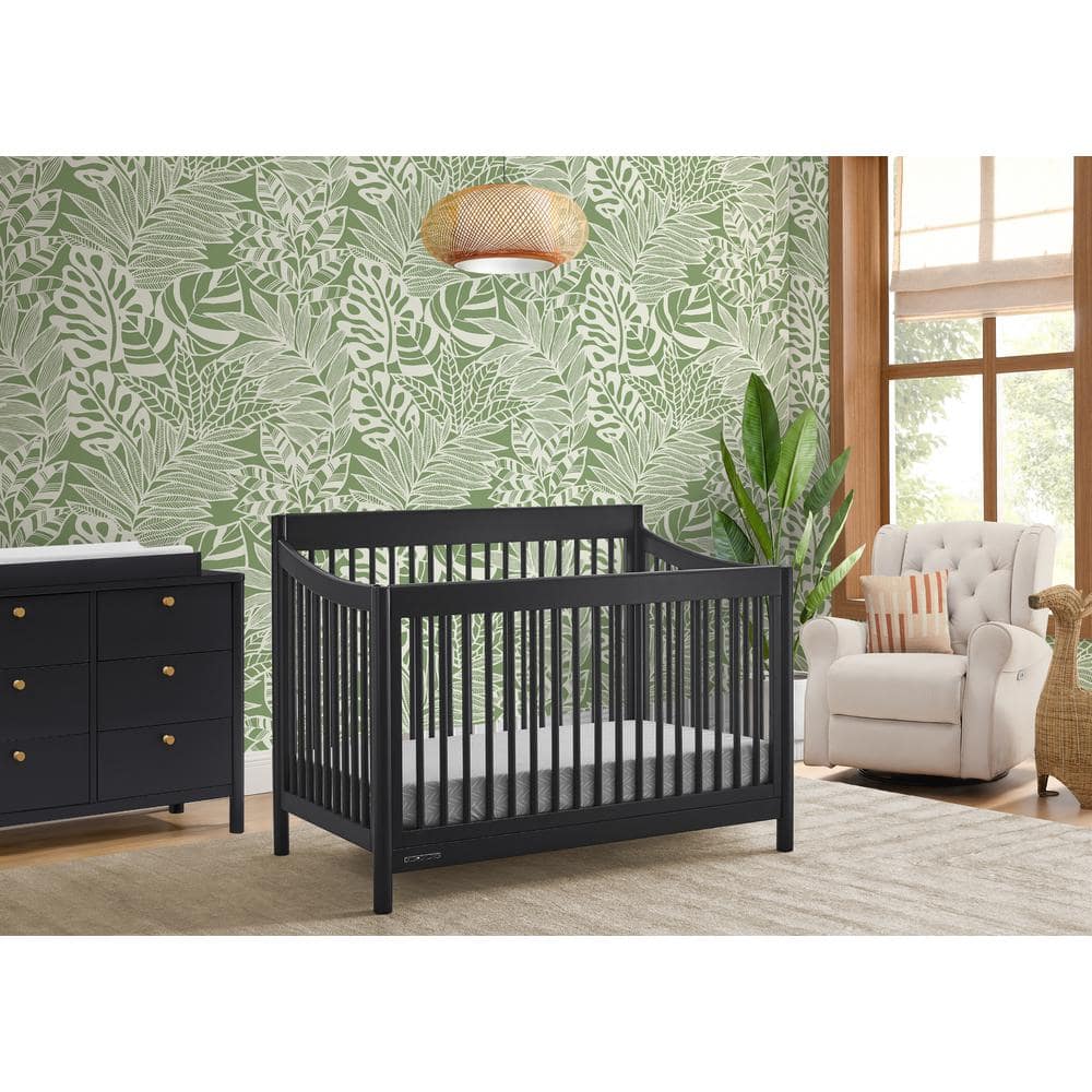 Brooks 6-in-1 Convertible Crib - Greenguard Gold Certified, Midnight Grey -  Delta Children, W193150-1360