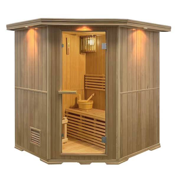 6-Person Indoor Canadian Hemlock Wet/Dry Sauna-6 kW ETL Certified Heater