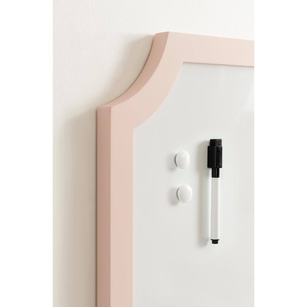 Holbrook Pink Wooden Framed Magnetic Dry-Erase Board with Marker