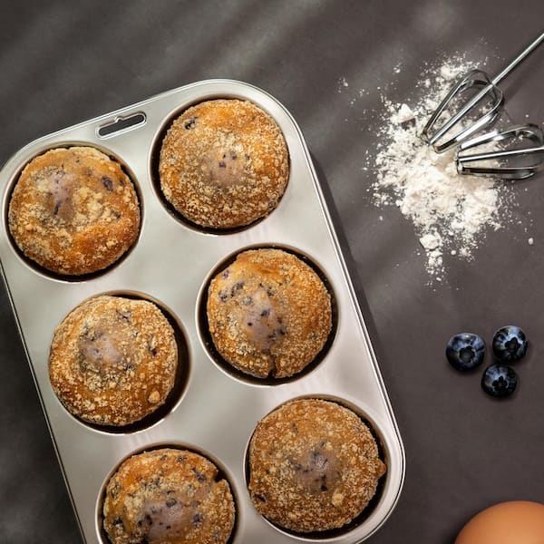 Stainless Steel Extra Large Muffin and Cupcake Pan 6 Cavity