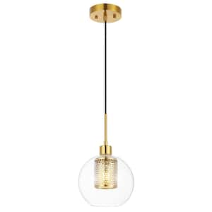 Toronto 4-Watt 1-Light Gray Pendant Light with Glass Shade