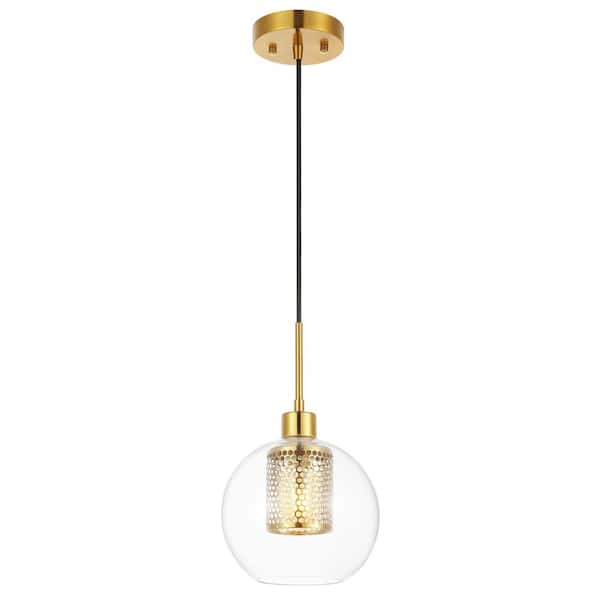 SAFAVIEH Toronto 4-Watt 1-Light Gray Pendant Light with Glass Shade