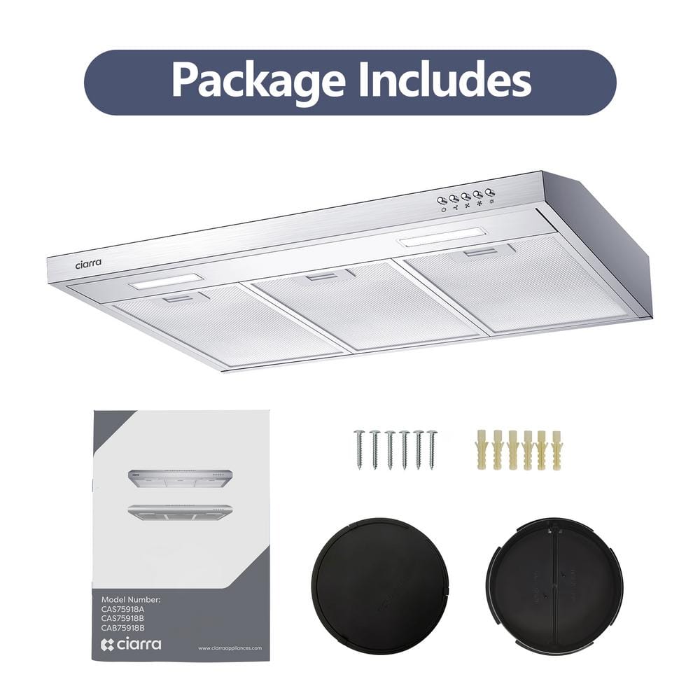 30-Inch Stainless Steel Convertible Under Cabinet Range Hood