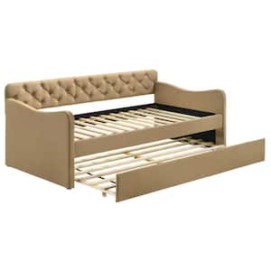 Rahul Brown Twin Upholstered Daybed with Trundle