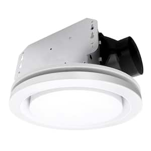 1390N3 Series Decorative White Fan Speed 90 CFM Ceiling Bathroom Exhaust Fan with 18-Watt Dimmable 3CCT LED Light Round