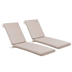 20.9 in. x 71.8 in. Outdoor Chaise Lounge Cushion in Beige (2-Pack)