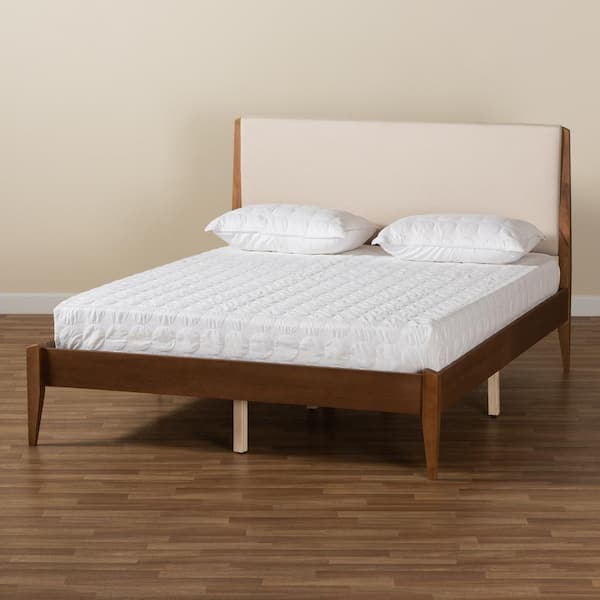 Baxton Studio Lenora Beige and Walnut Brown Full Platform Bed 197